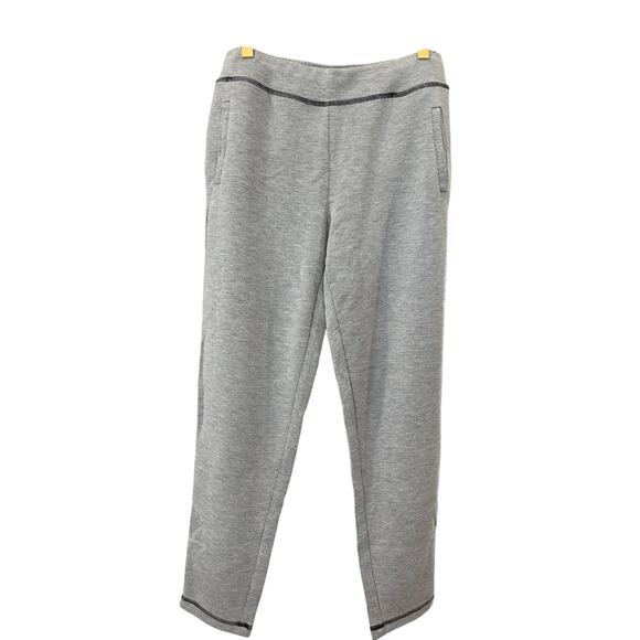 Chico’s Zenergy Gray Ankle Pants Sz 0 (US 6) Supersoft Contrast Stitch EUC - Picture 2 of 6